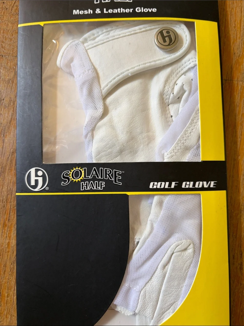Solaire White Ladies Half Mesh & Leather Golf Glove - Left